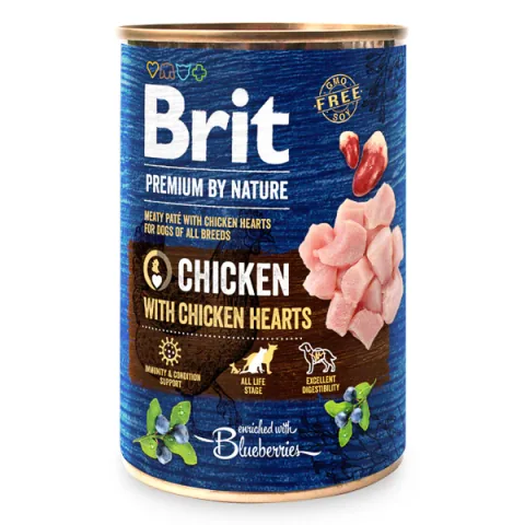 Conservă pentru câini Brit Premium By Nature Pui cu Inimi 400g