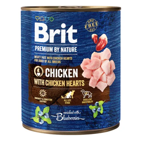 Conservă pentru Câini Brit Premium by Nature Pui cu Inimi 800g