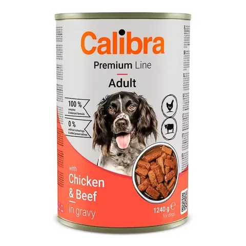 Hrana Umeda Caini Calibra Dog Premium Can with Chicken & Beef 1240g