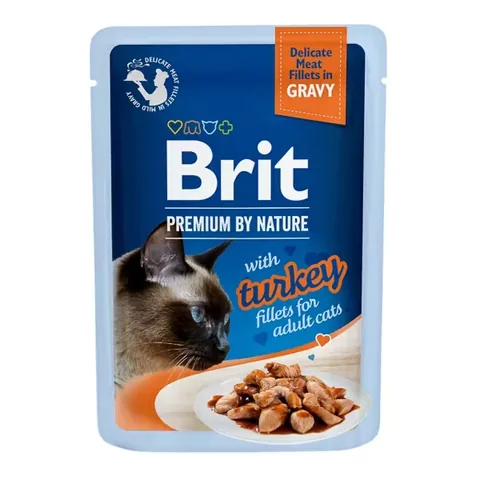 Hrana Umeda pentru Pisici Brit Premium Brit Cat Delicate Turkey in Gravy 85g
