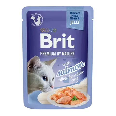 Hrana Umeda pentru Pisici Brit Premium Cat Delicate Somon in Gelatina 85g