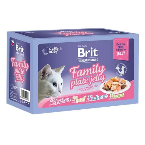 Hrana Umeda pentru Pisici Brit Premium MPK Delicate Family Plate in Jelly 12x85g