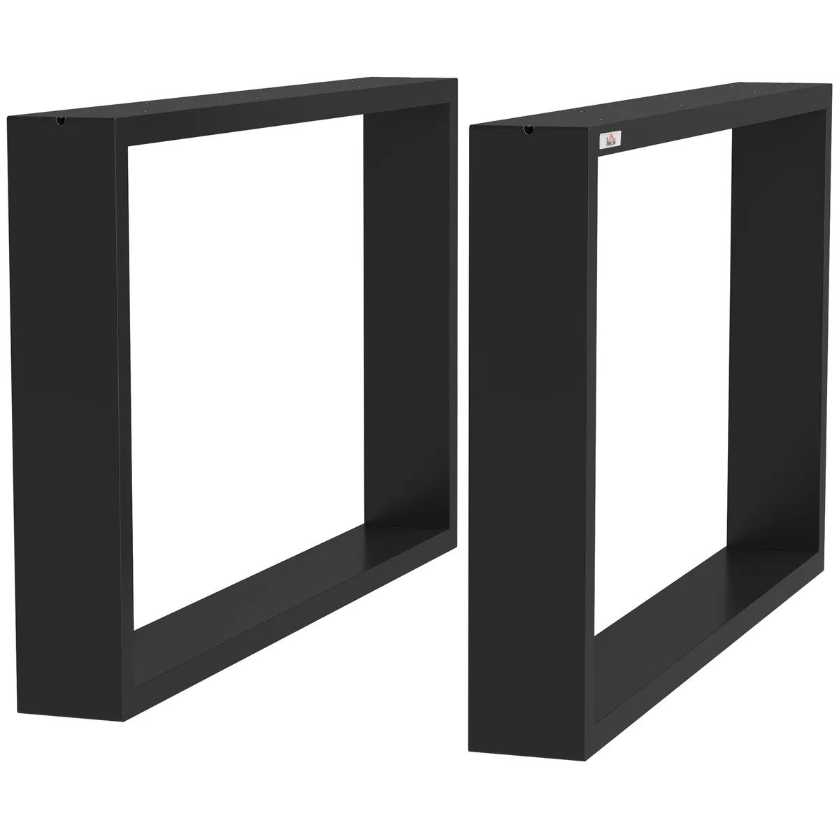 Set 2 Picioare de Masă Dreptunghiulare HOMCOM 60x8x72cm Otel Negru