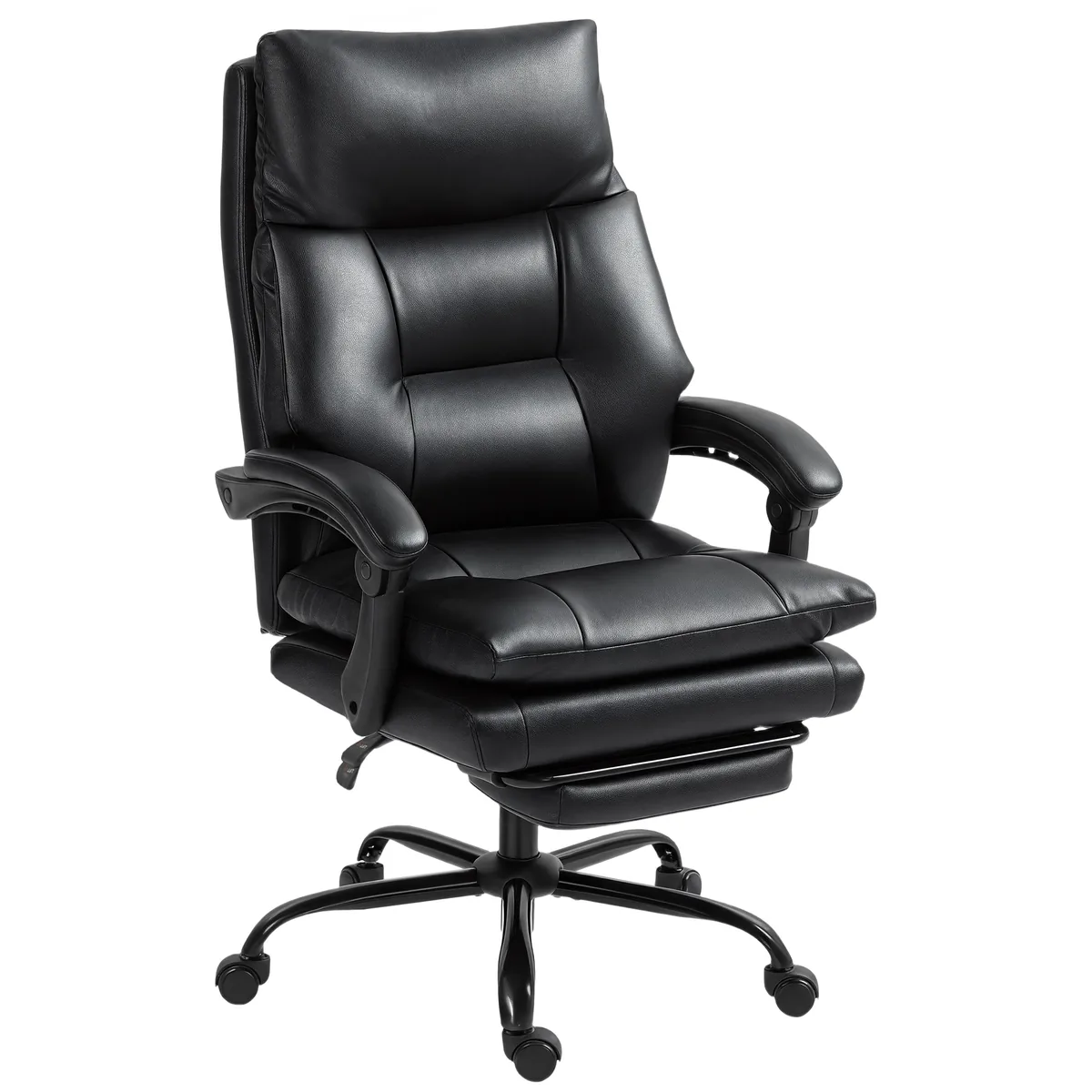 Scaun de Birou HOMCOM cu Inaltime Reglabila Reclinabil 135° Negru