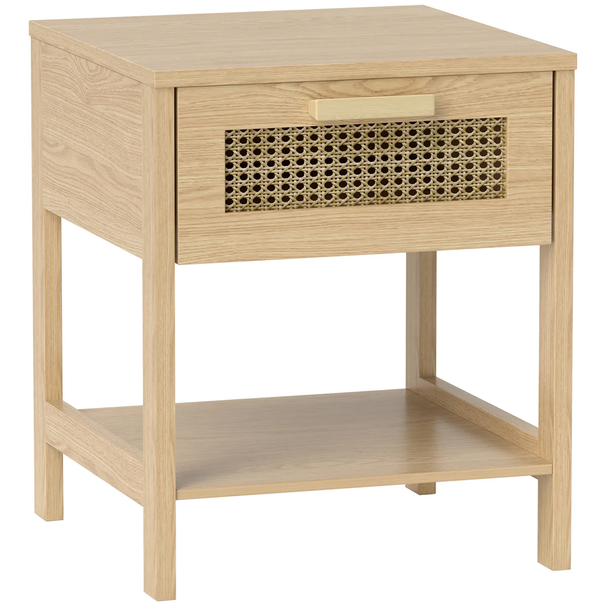 Noptier HOMCOM cu Sertar si Raft Deschis MDF 40x40x48.4cm