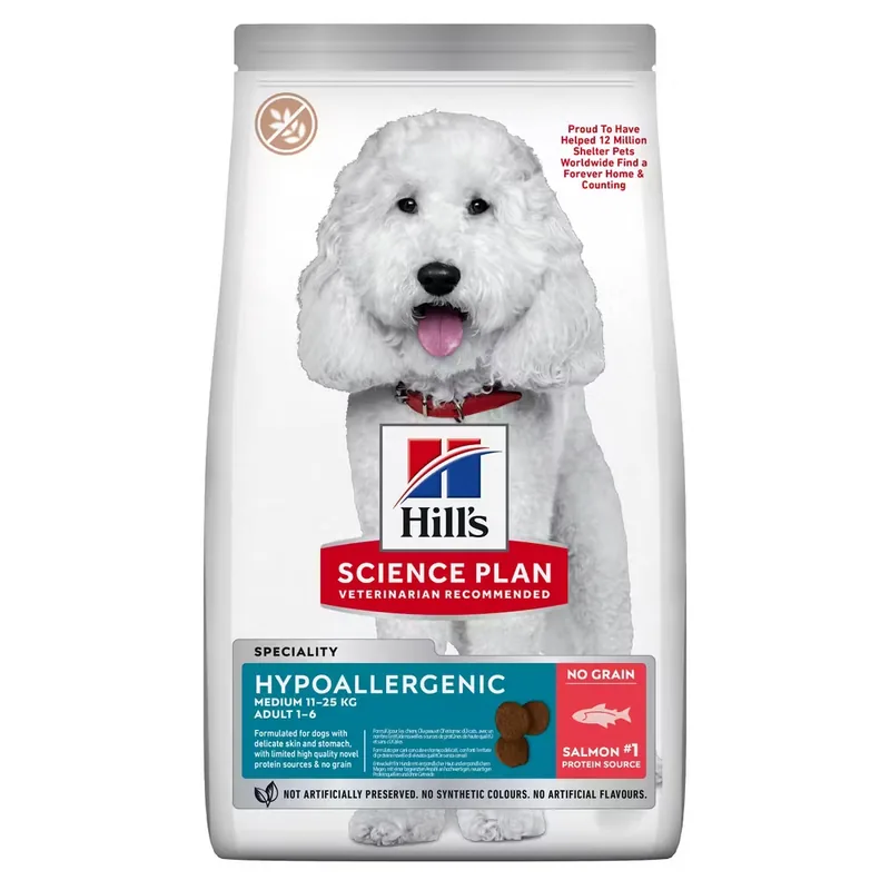Hrana Caini Hills Science Plan Hypoallergenic Medium Adult Somon 2.5kg