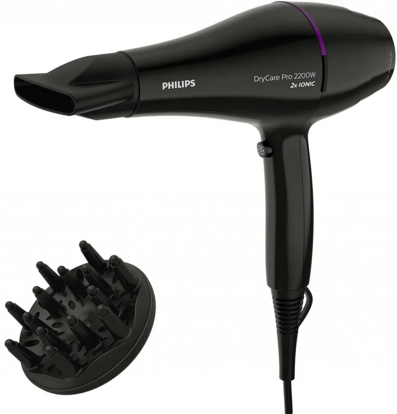 Uscator de Par Philips BHD274/00 2200W 6 Viteze 6 Trepte Temperatura Negru