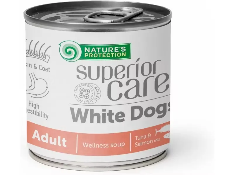 Supa pentru Caini Natures Protection Dog Wellness Soup cu Ton si Somon 140ml
