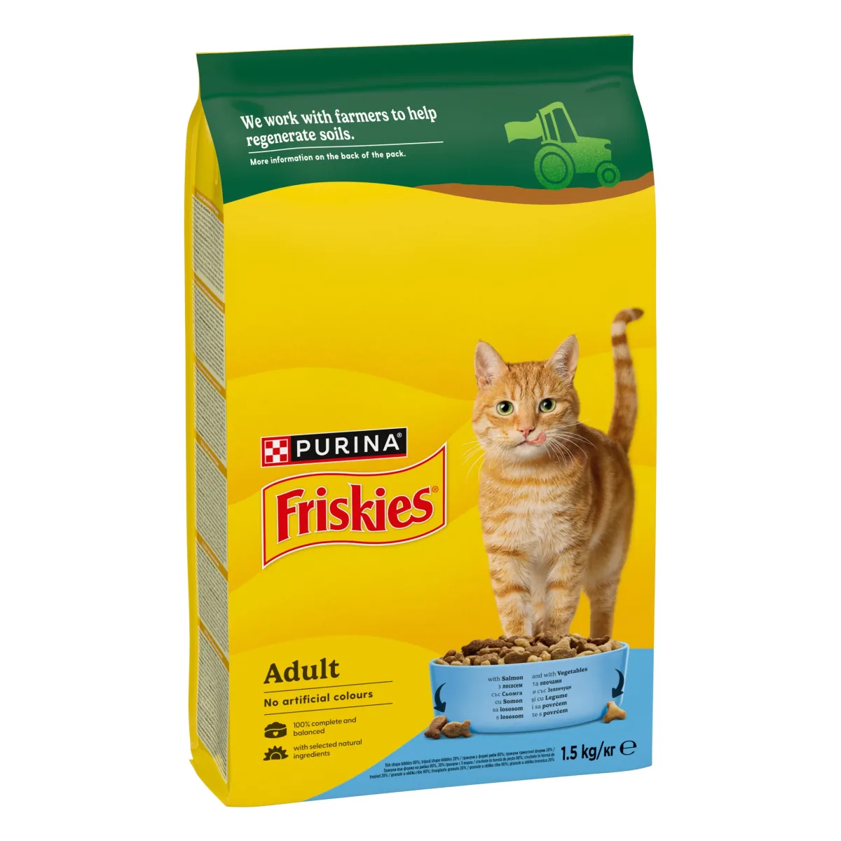 Hrana Uscata pentru Pisici Friskies Adult Somon si Legume 1.5kg