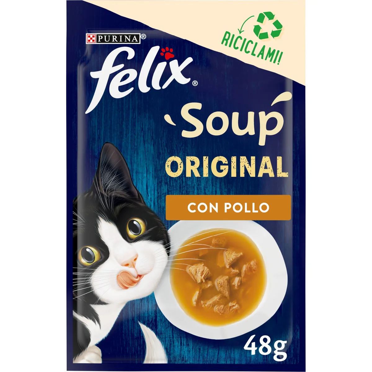 Plic Hrana Pisici Felix Supa Cu Pui 48g