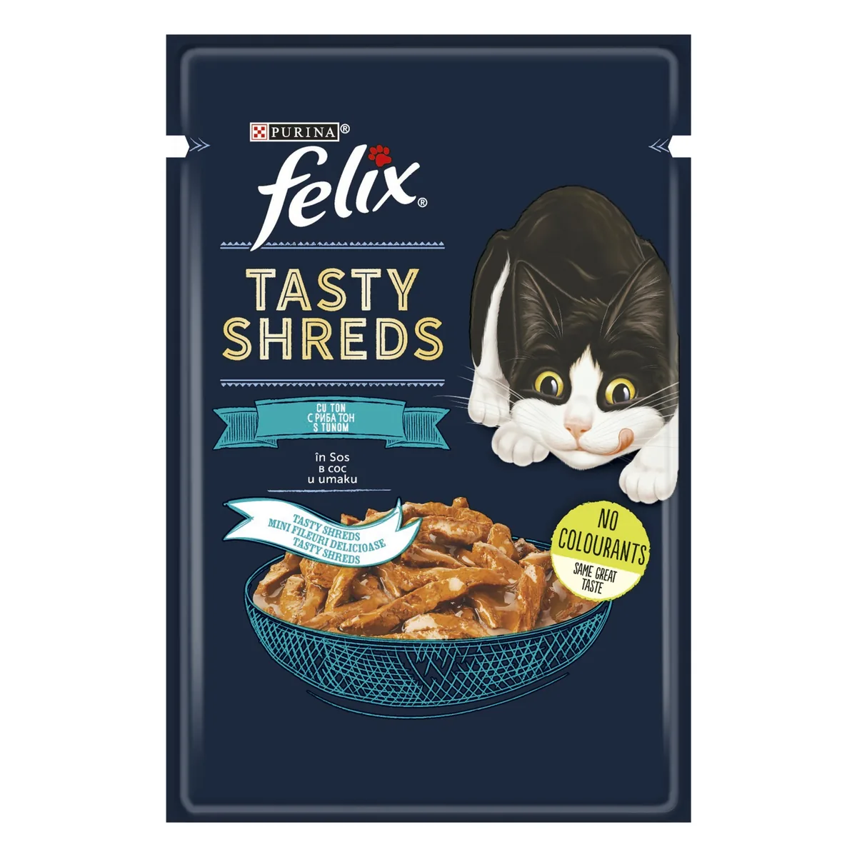 Hrana Umeda pentru Pisici Felix Tasty Shreds Ton 80g