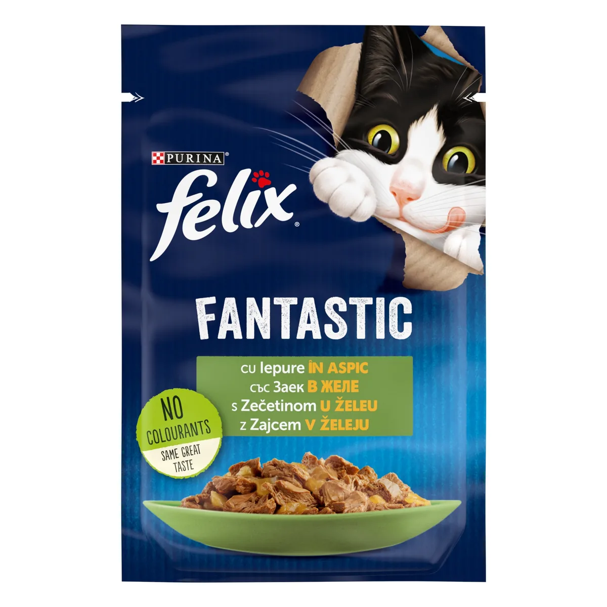 Hrana Umeda pentru Pisici Felix Fantastic Plic Iepure in Aspic 85g
