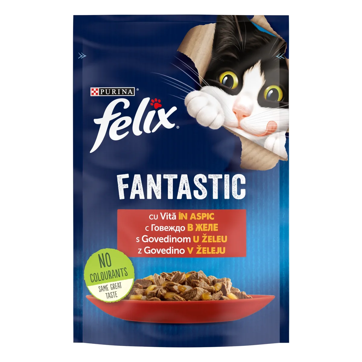 Hrana Umeda pentru Pisici Felix Fantastic Plic Vita in Aspic 85g