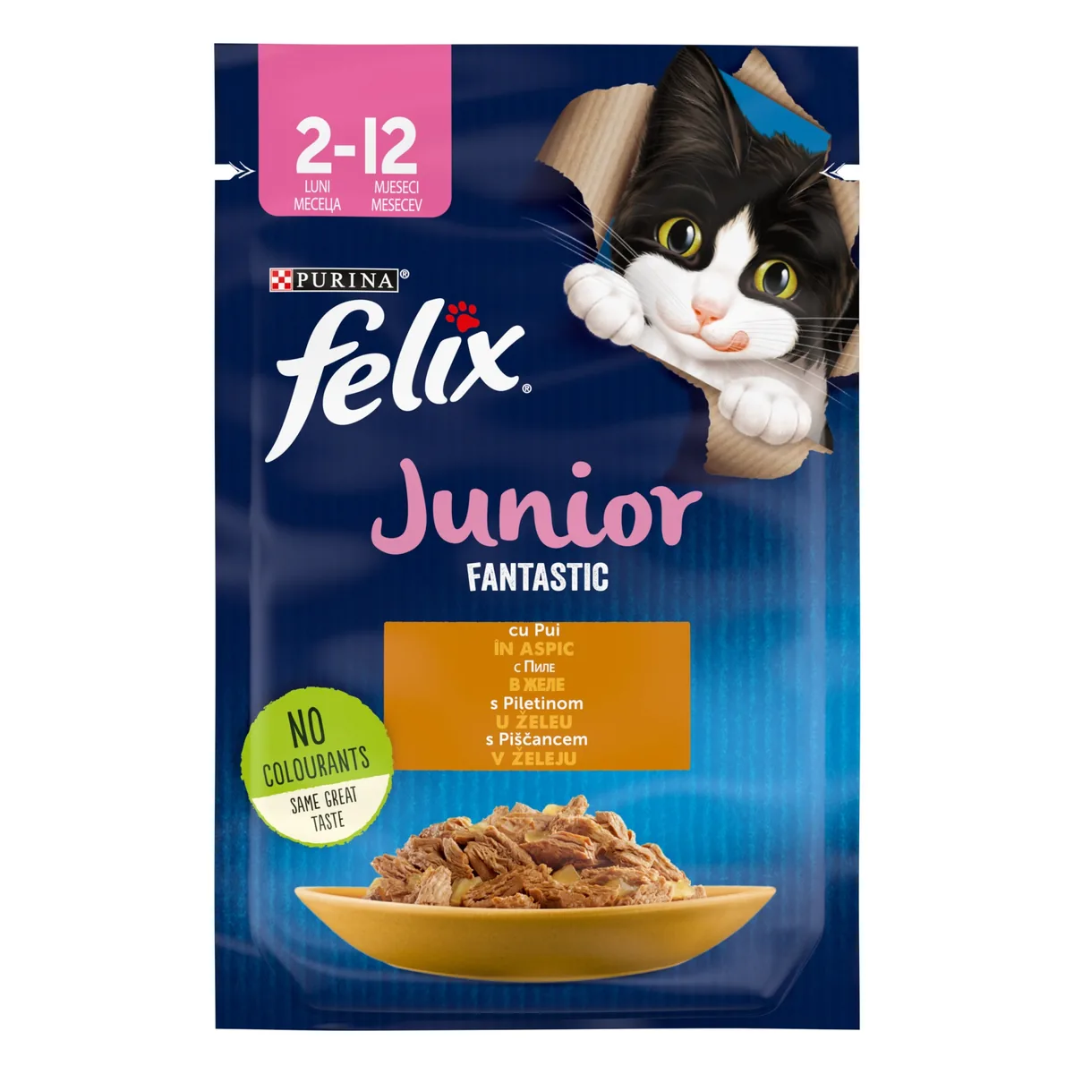 Plic Hrana Pisici Felix Fantastic Junior Pui in Aspic 85g