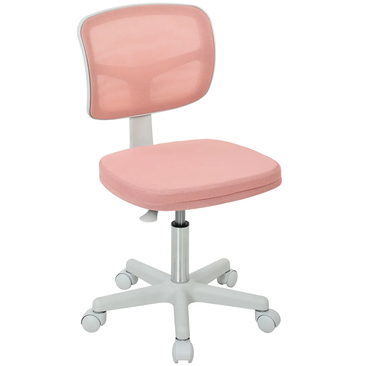 Scaun de Birou Vinsetto Ergonomic Fără Brațe Spătar Plasă Roz