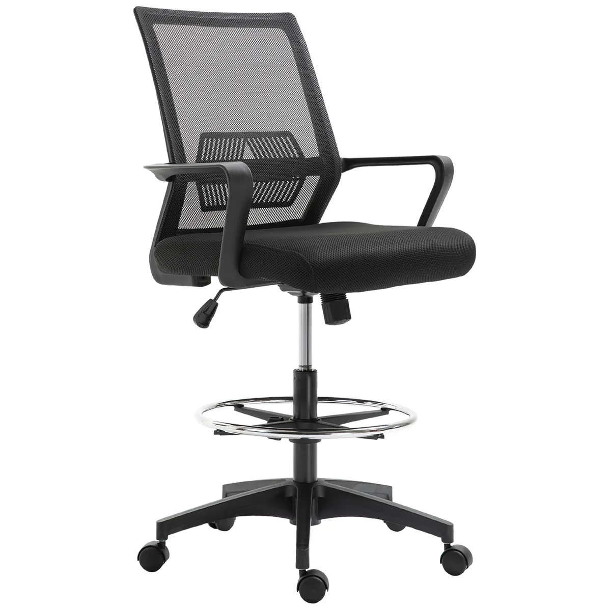 Scaun de Birou Vinsetto Reglabil pe Inaltime cu Suport pentru Picioare Negru