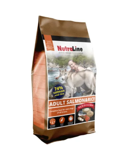 Hrana Uscata Caine Adult Nutraline Somon si Orez 3kg