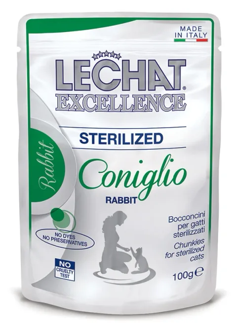 Hrana Umeda Pentru Pisici Monge LeChat Excellence Steril Cu Iepure 100g