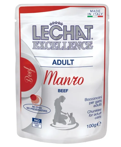 Hrana Umeda Pentru Pisici Monge LeChat Excellence Adult Cu Vita 100g