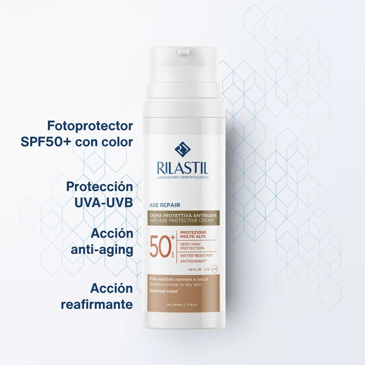 Crema Colorata cu Protectie Solara Rilastil Age Repair Color Sun System SPF50+ 50ml - imagine 2