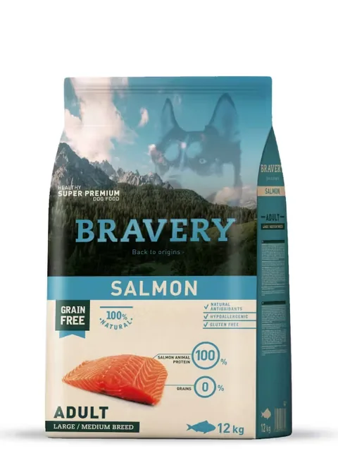 Hrana Uscata pentru Caini Bravery Dog Large-Medium Adult Somon 12kg
