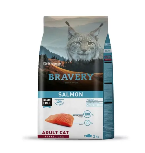 Hrana Uscata Pisici Bravery Adult Cat Sterilised Somon 2kg