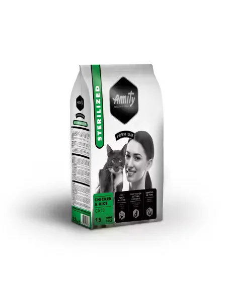 Hrana Uscata Pisici Amity Premium Cats Adult Sterilised Pui si Orez 10kg