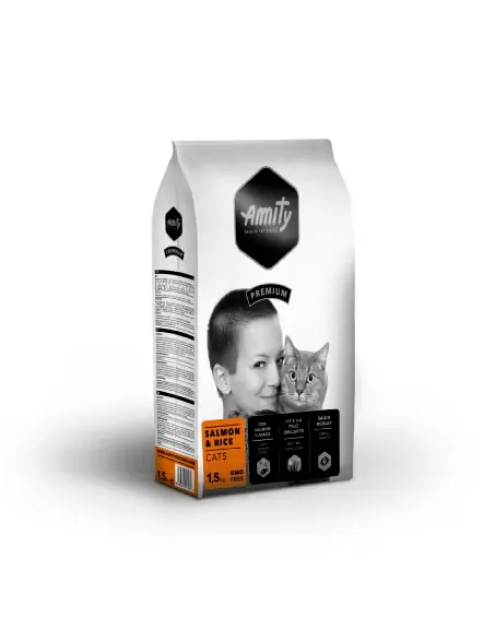 Hrana Uscata Pisici Amity Premium Cats Adult Somon si Orez 1.5kg