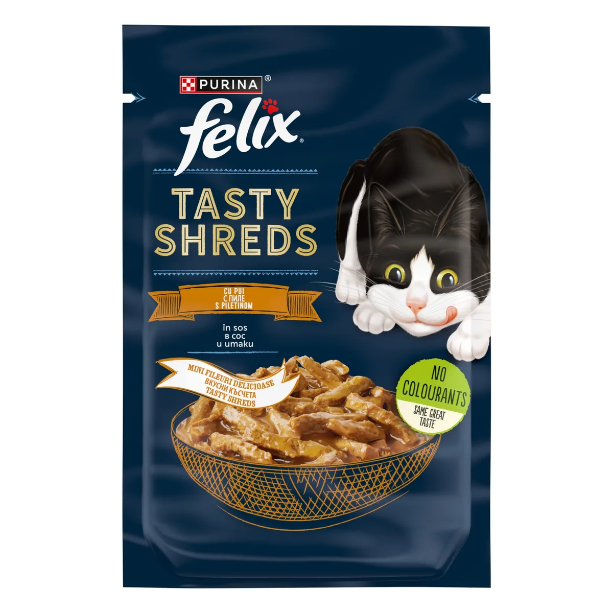 Hrana Umeda pentru Pisici Felix Tasty Shreds Pui in Sos 80g