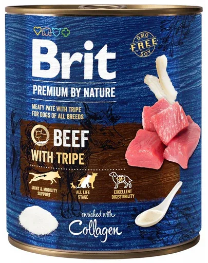 Hrana Umeda pentru Caini Brit Premium Beef With Tripes 800g