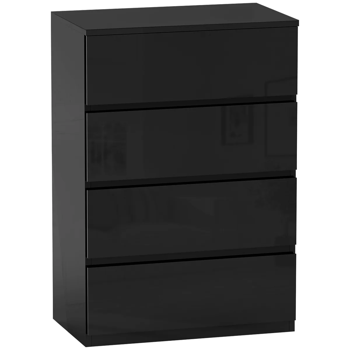Comodă HOMCOM 4 Sertare 55x34x80cm Negru