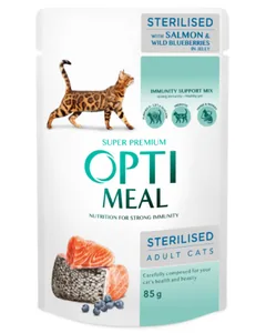 Hrana Umeda pentru Pisici Optimeal Sterilised Somon 85g
