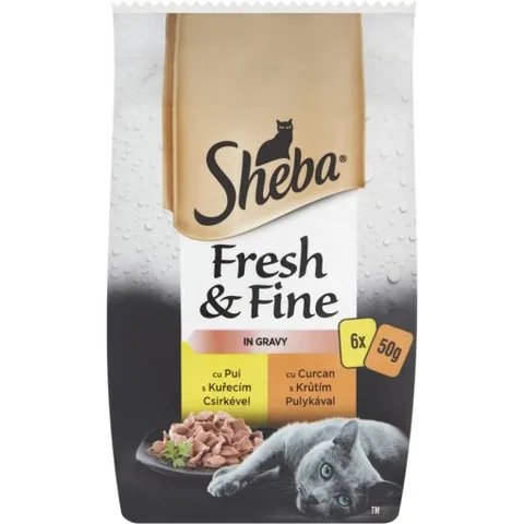 Hrana pentru Pisici Sheba Minipouch Selectii de Pasare 6x50g