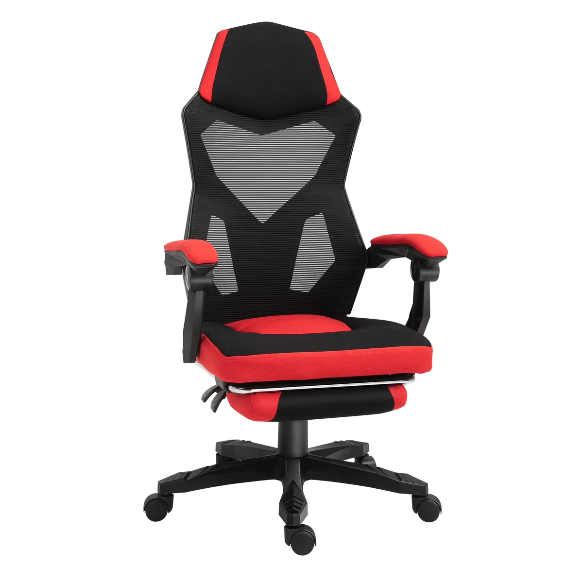 Scaun de Birou Vinsetto Ergonomic Reclinabil Suport Picioare Negru și Roșu