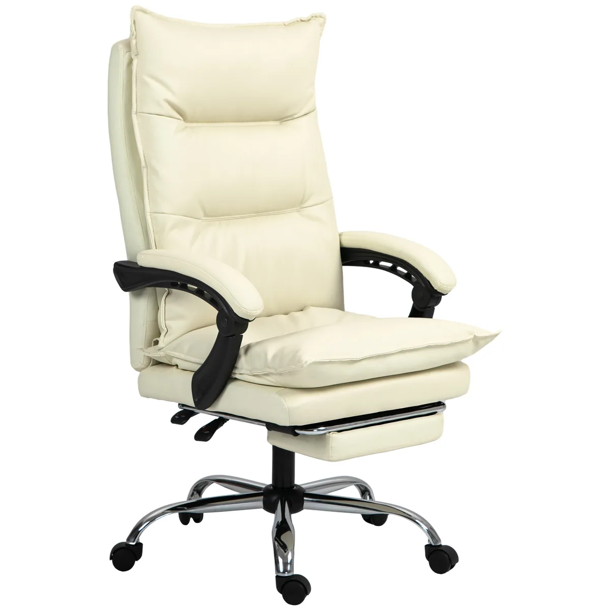 Fotoliu de Birou Vinsetto Rabatabil Suport Picioare Ergonomic Negru