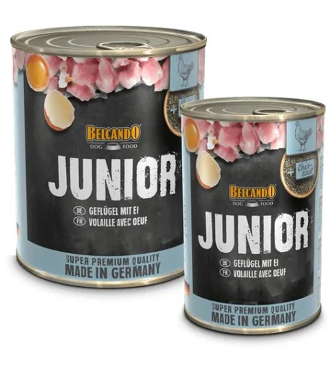 Conserva pentru Caini Belcando Junior Pasare si Oua 800g