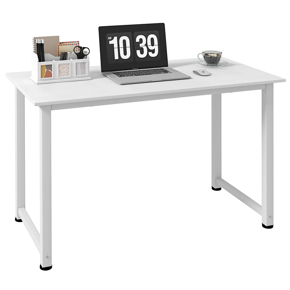Birou Pentru Calculator HOMCOM 120x60x76cm Picioare Reglabile Alb
