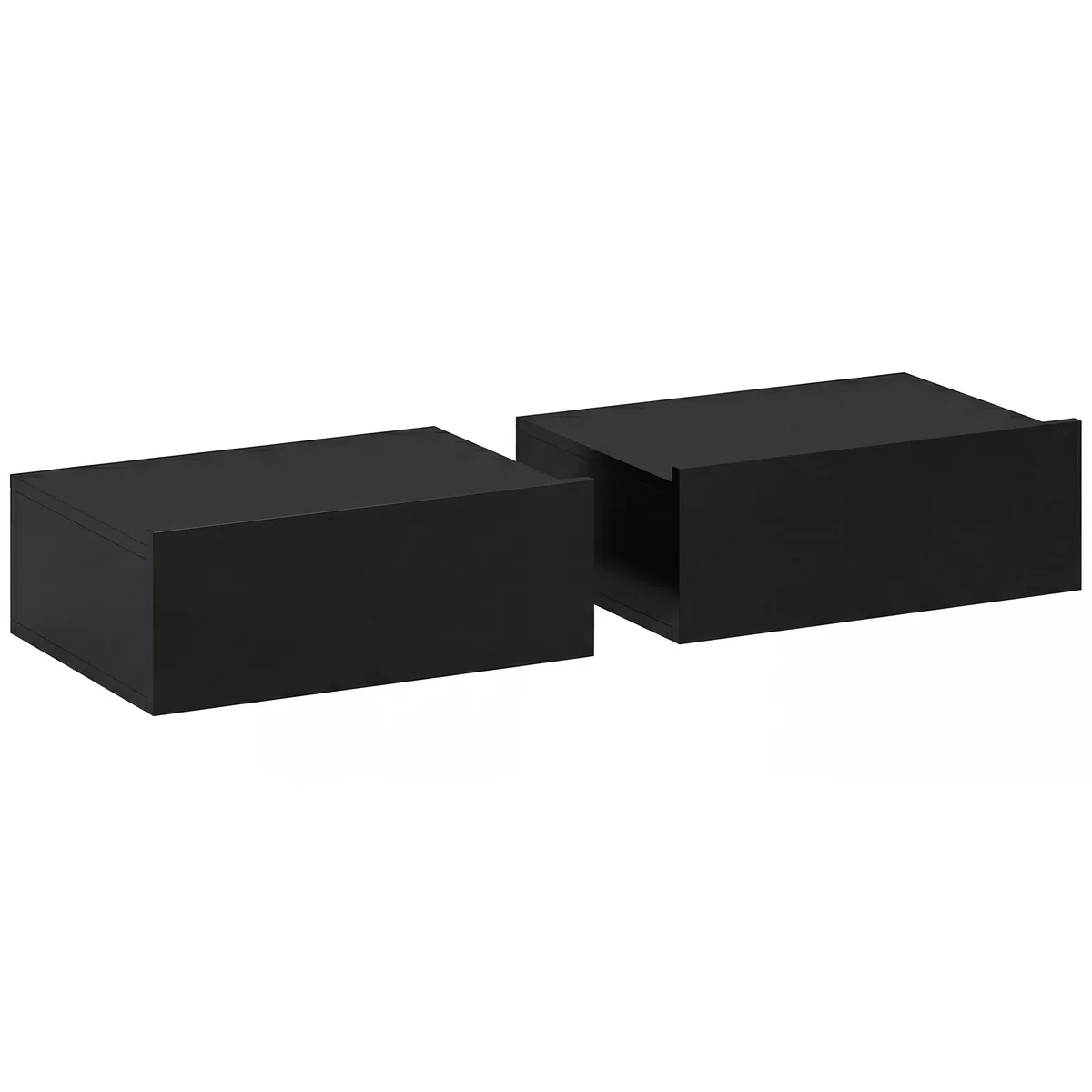 Noptiere Suspendate HOMCOM Set 2 cu Sertar 40x30x15 cm Negru