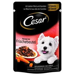 Hrana pentru Caini Cesar Vita si Morcov in Sos 100g