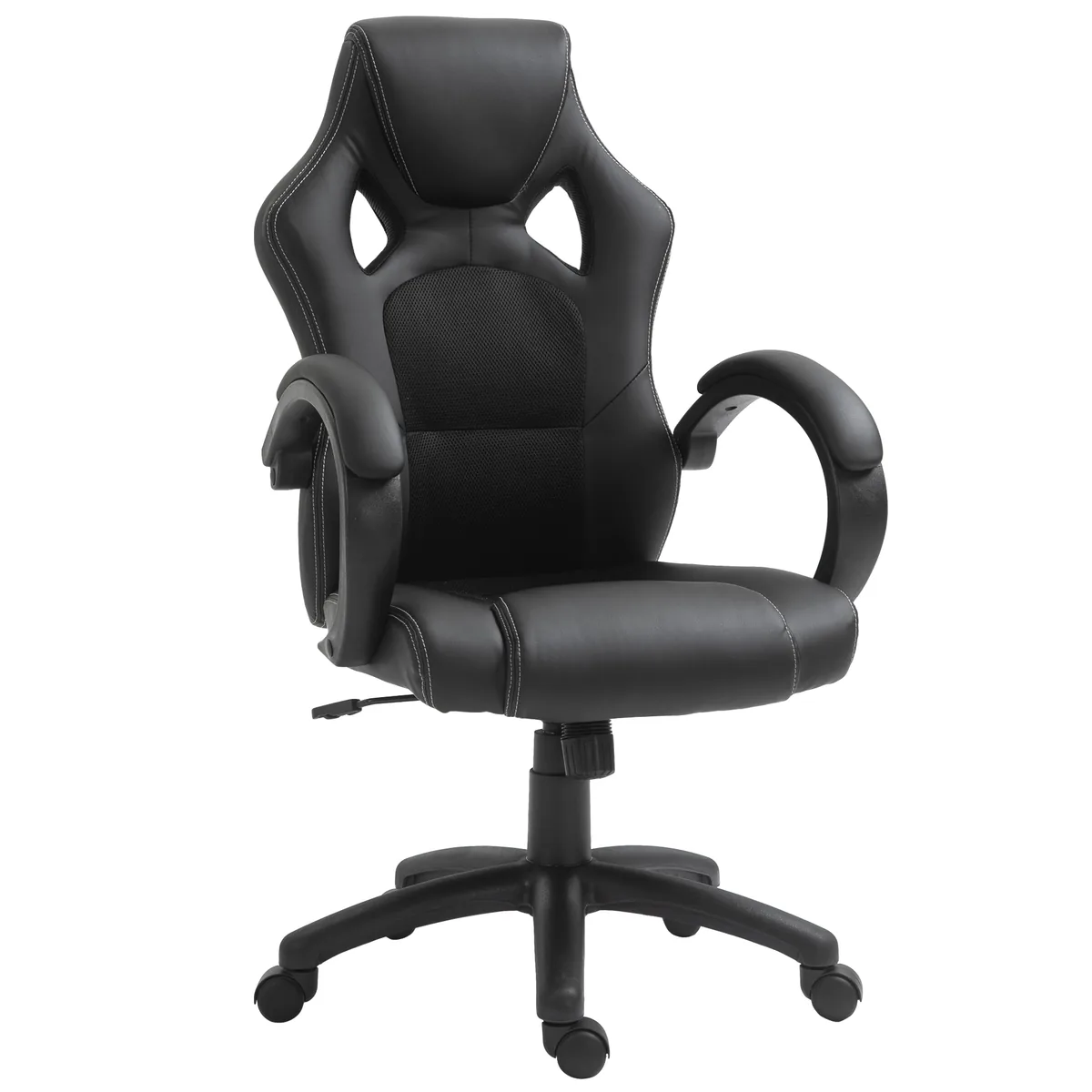 Scaun de Birou HOMCOM Gaming Inaltime Reglabila Negru