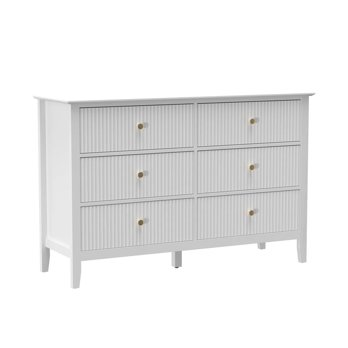 Comodă HOMCOM 6 Sertare Alb 100x40x78 cm