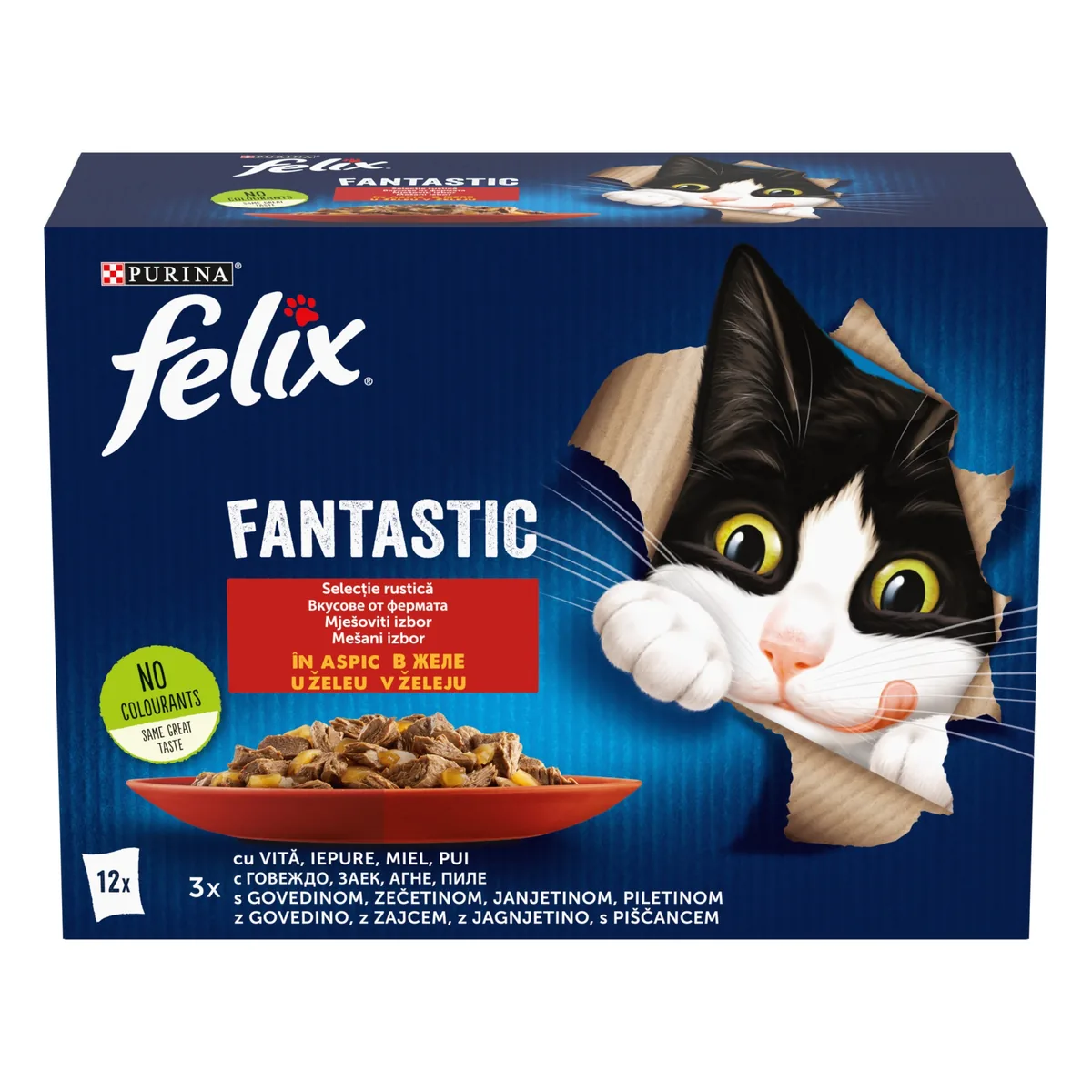 Hrana Umeda Felix Fantastic Selectie Rustica Vita Pui Iepure Miel 12x85g