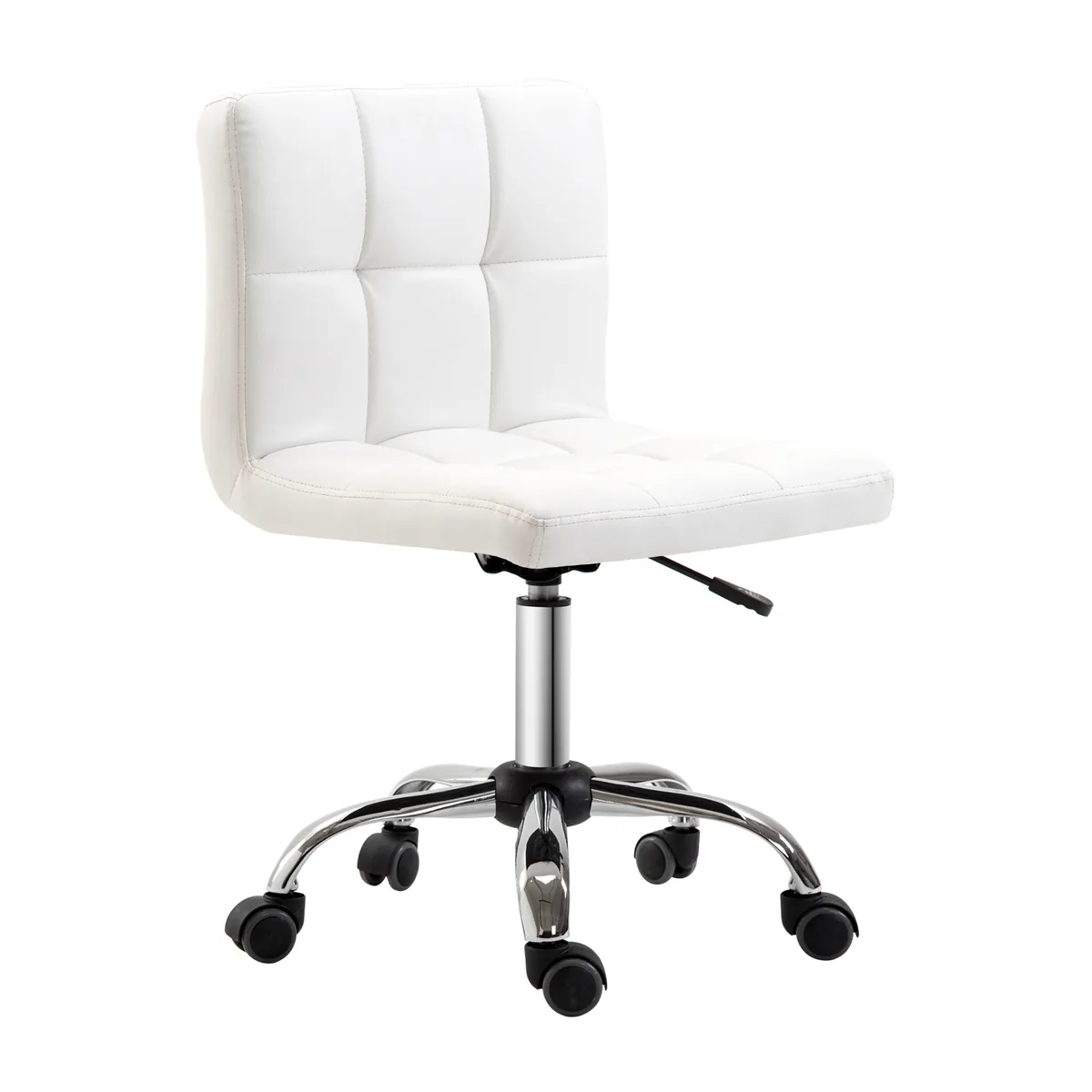 Scaun Rotativ HOMCOM Piele Sintetica 46x51x76-88cm Alb