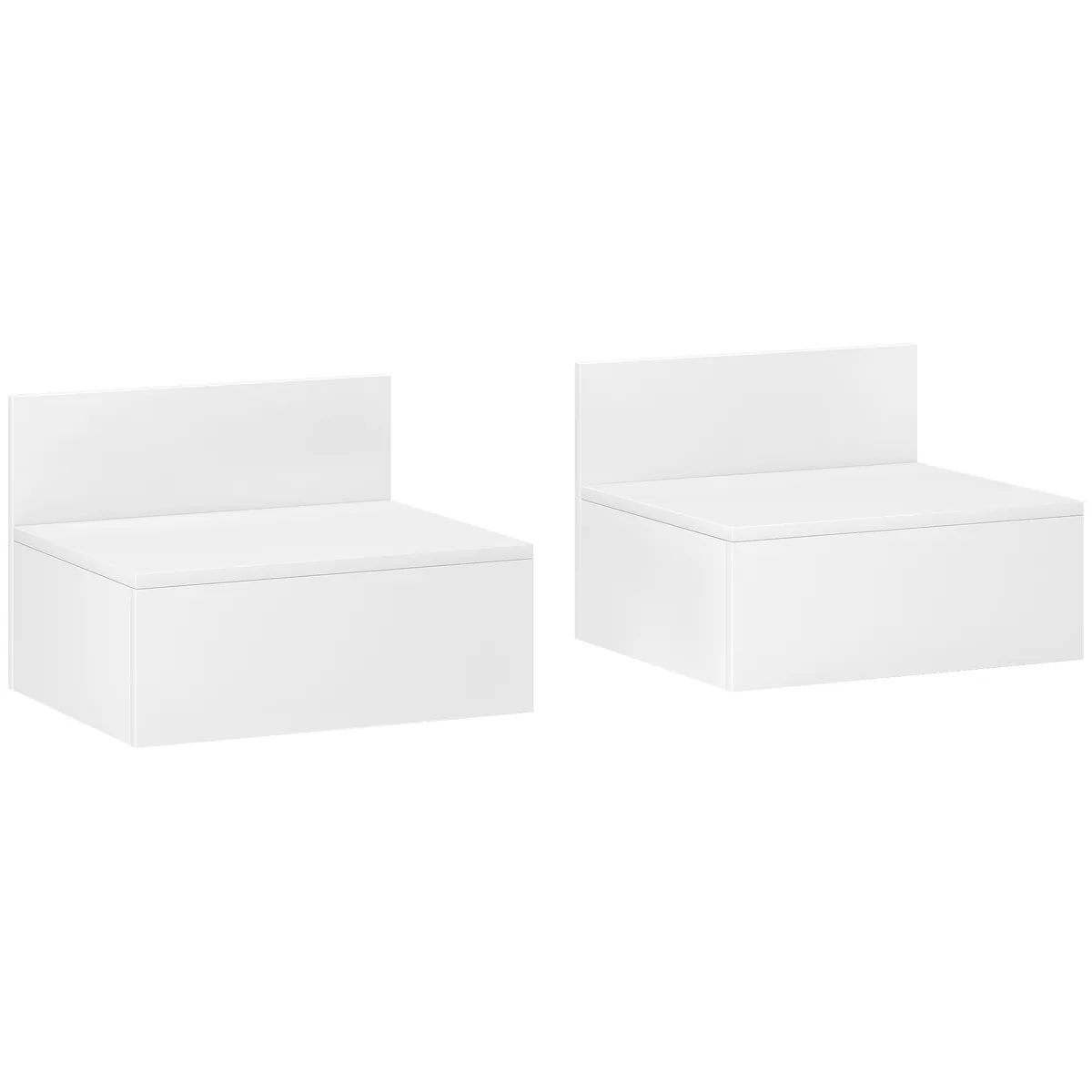 Set Noptiere HOMCOM Plutitoare cu Sertar Alb 43x36.5x30.5cm