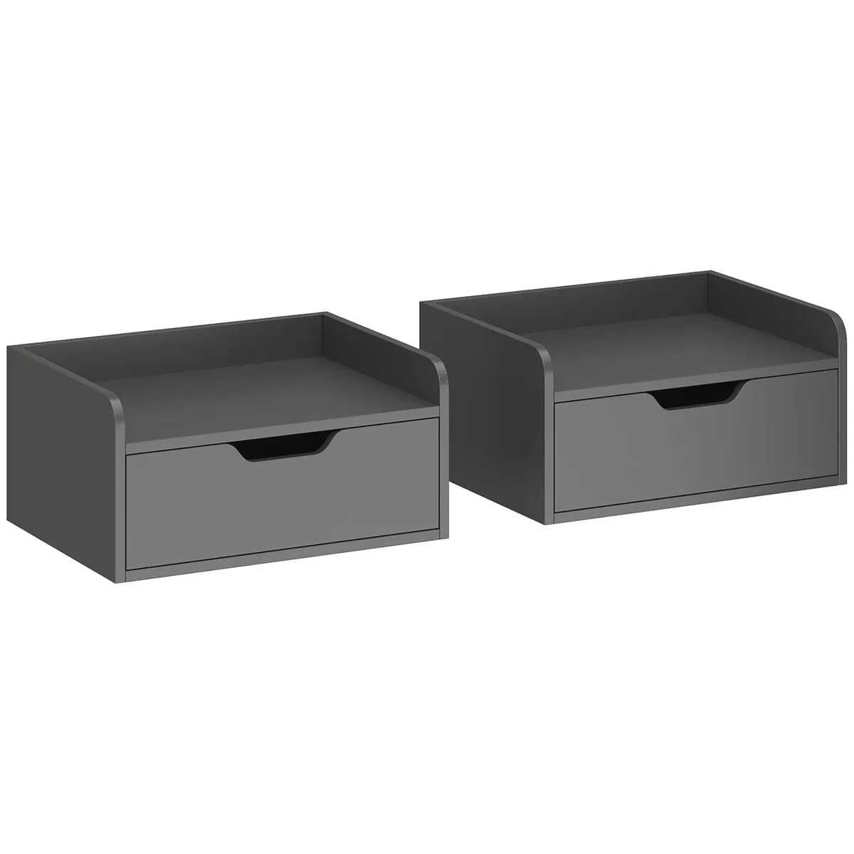Set 2 Noptiere HOMCOM 40x30x19.5cm cu Sertar Aspect Lemn Suspendate