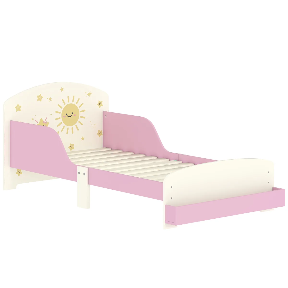 Pat Copii AIYAPLAY Mic Design Stele cu Spatiu de Depozitare Roz