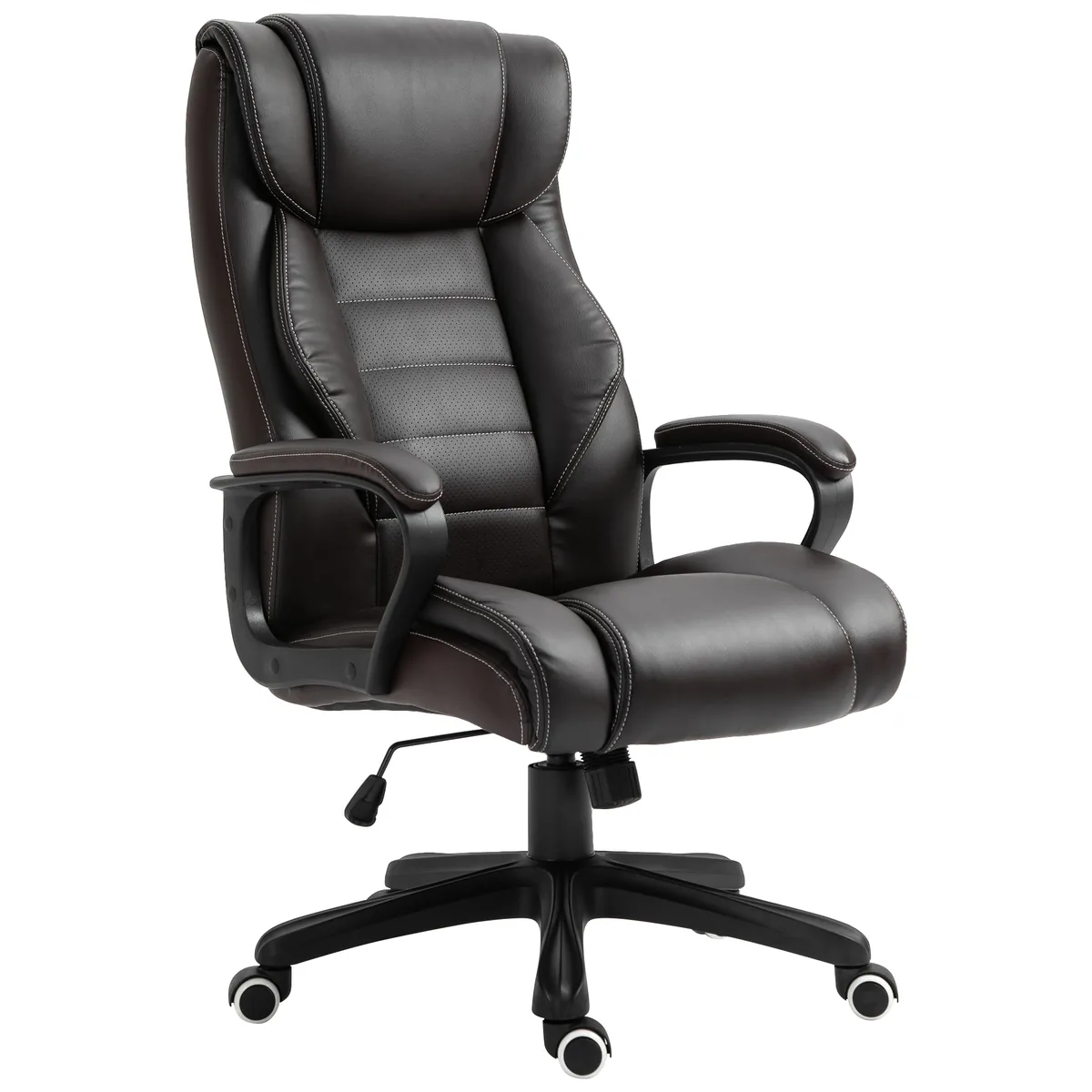 Fotoliu de Birou Vinsetto Masaj Ergonomic Piele Ecologica Negru 6 Puncte de Masaj