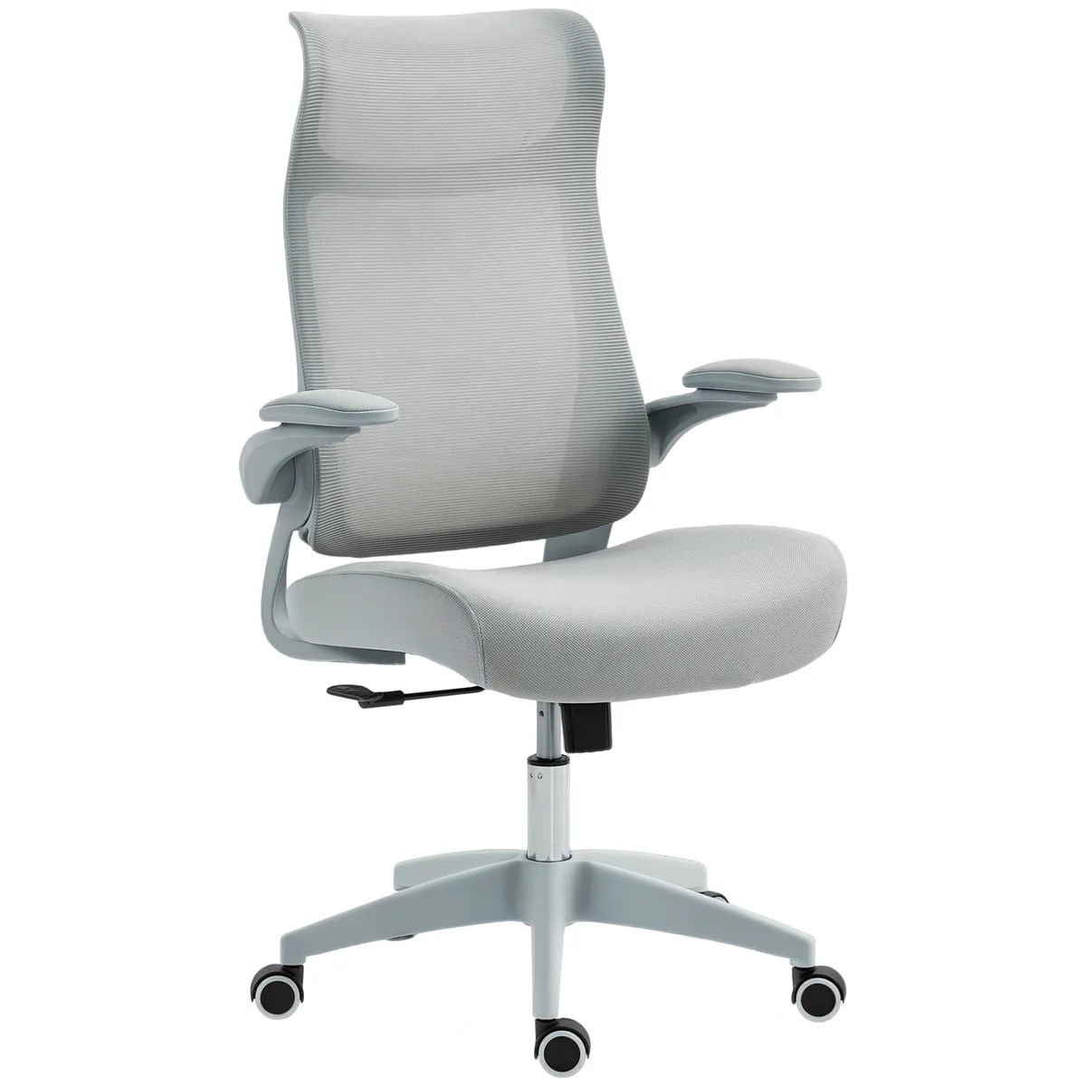 Scaun de Birou HOMCOM Ergonomic cu Cotiere Reglabile si Tetiera Gri