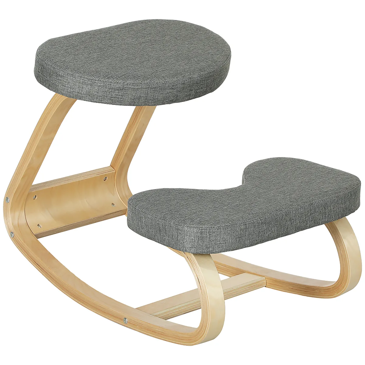 Scaun Ergonomic cu Genunchiere HOMCOM Lemn Balans Gri