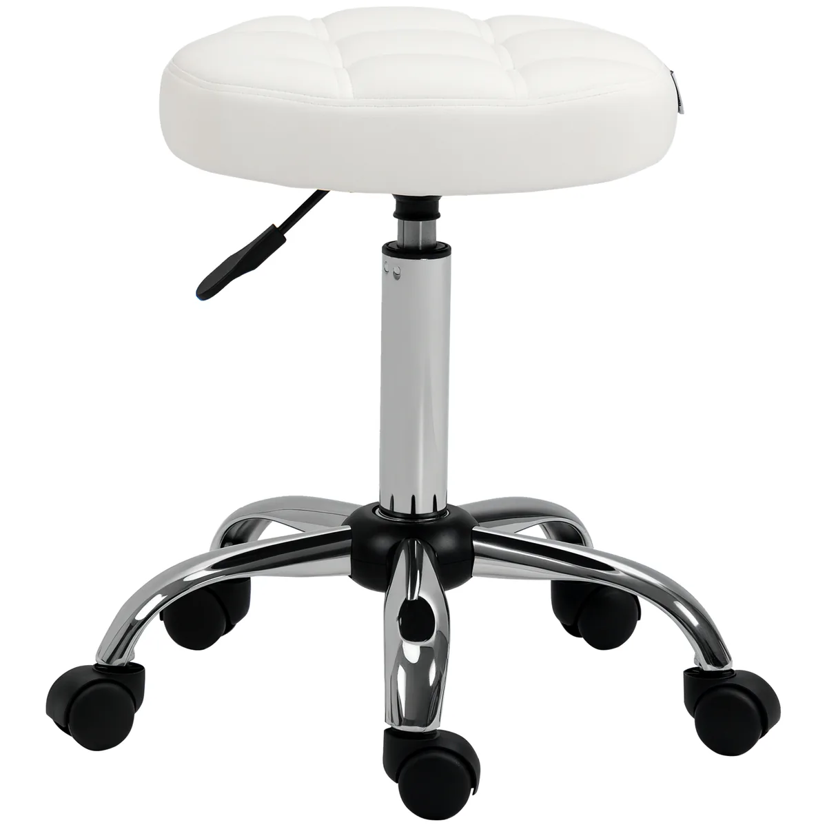 Scaun de Coafor HOMCOM Rotativ Rotund 35.5x51-67cm Alb